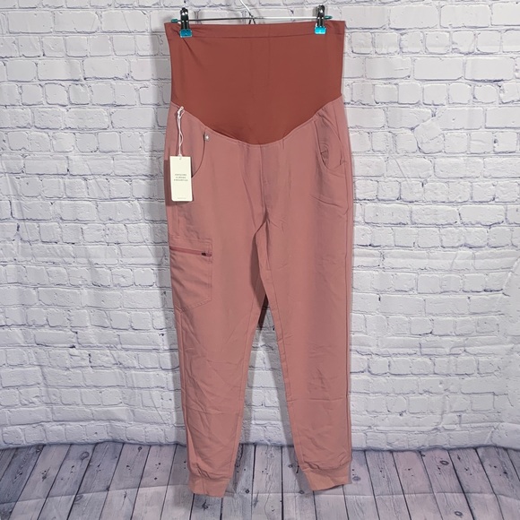Figs Womens Zamora Maternity Jogger Scrub Pant Mauve Size S NWT Medical Nurse - Picture 1 of 7